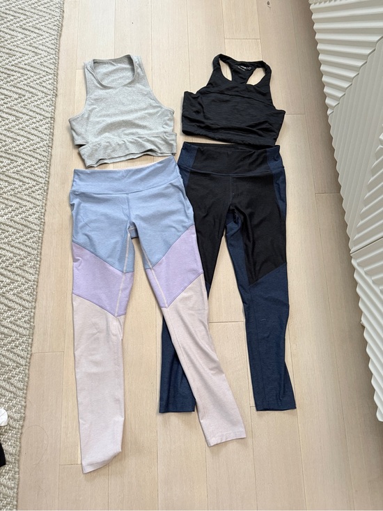 Outdoor Voices Pants - Outdoor Voices Bundle  - 2x Color blocked Leggings + 2x Cropped Tops (Size S)